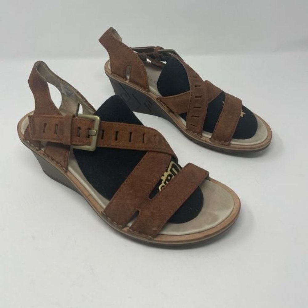 Merrell Women’s Sirah Lattice Wedge Open Toe Leather Sandals Size 9